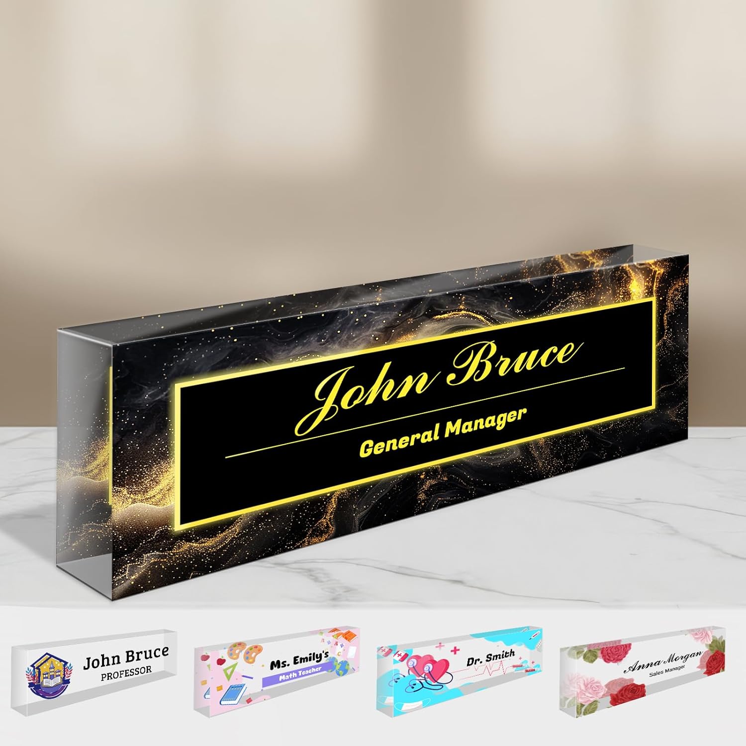Personalized Acrylic Desk Nameplate - Perfect Office Gift