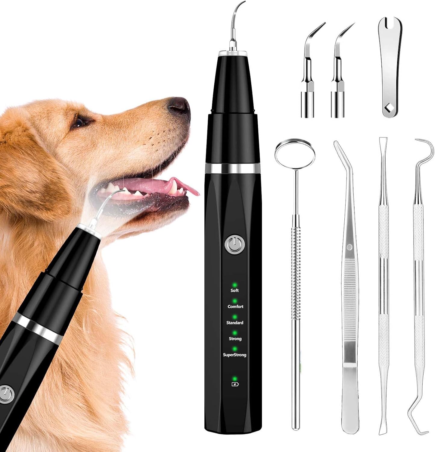 Pet Ultrasonic Tooth Cleaner for Dogs and Cats - Tartar Remover