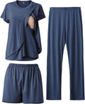Rnxrbb 3 Piece Postpartum Nursing Pajamas Set - Comfortable Nursing be