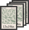 13x19 Picture Frame 4 Pack - Textured Black Wood Gallery Frames