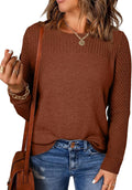 EVALESS Womens Cable Knit Oversized Crewneck Sweater - Cozy Fall Shoes