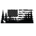 Fits RV Decal Camping Sticker USA Flag Adventure Awaits - 60x23 in