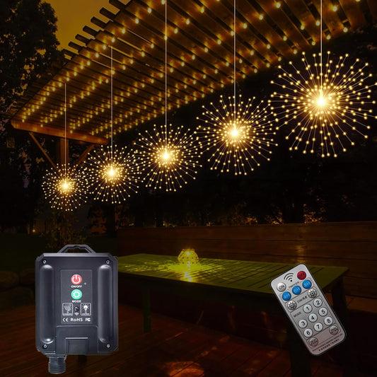1000LED Solar Starburst Sphere Lights for Outdoor Decor