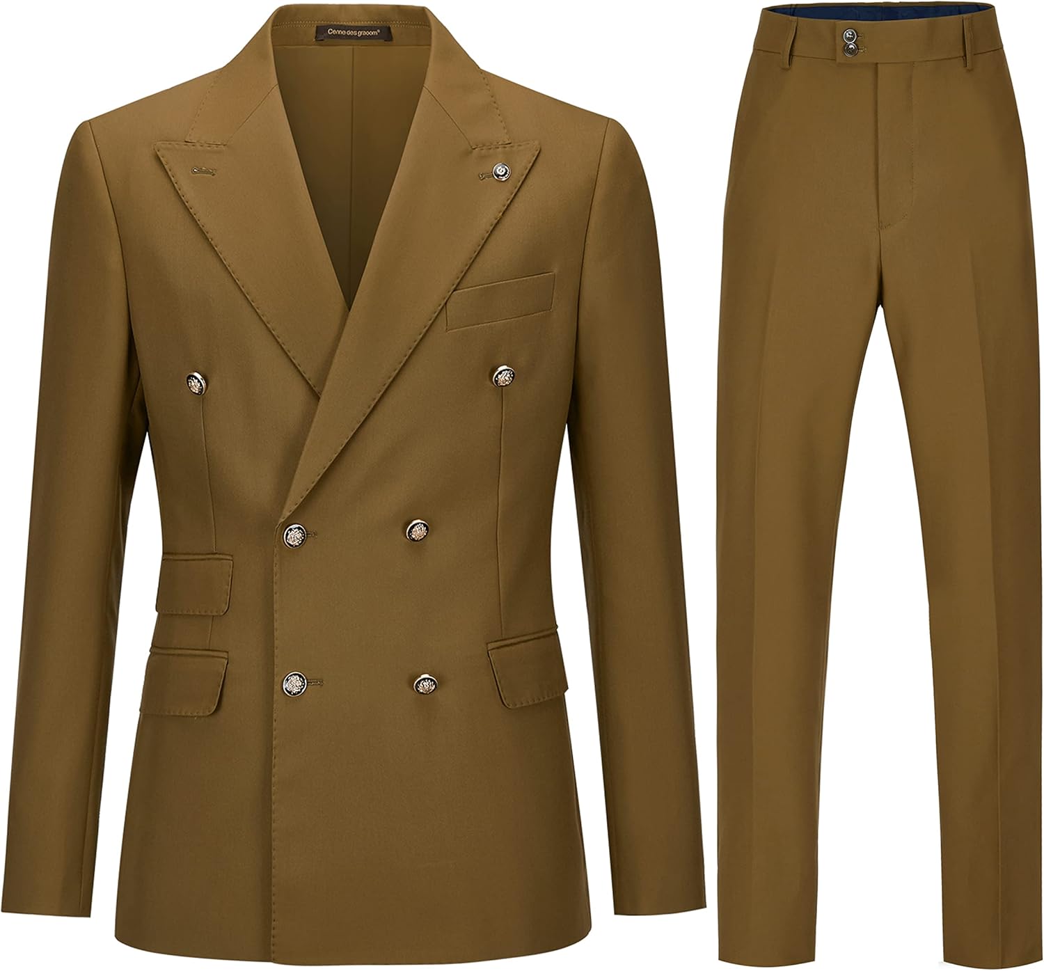 Men's Slim Fit Double Breasted Tuxedo Suit for Weddings & Prom