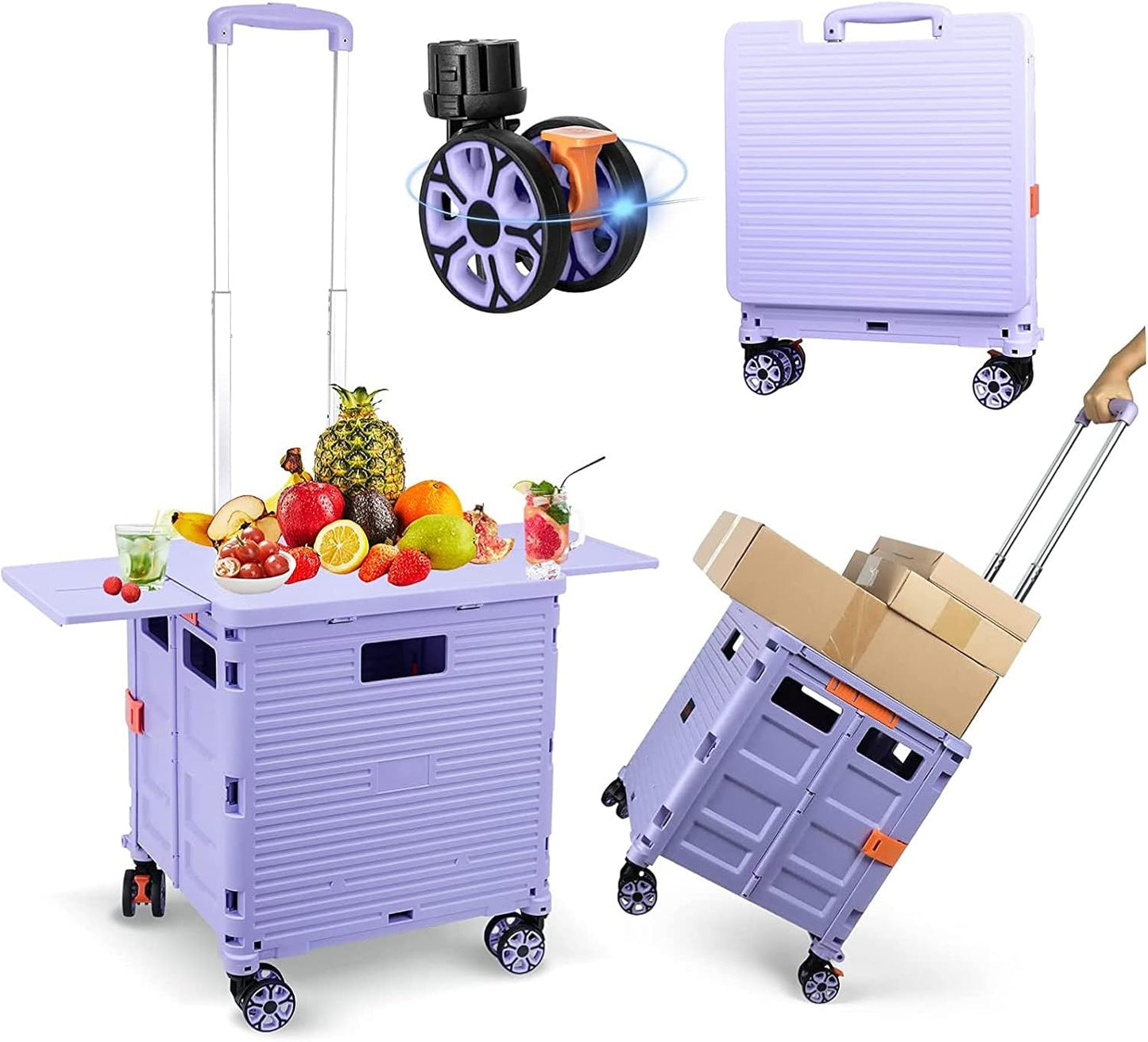 FELICON SELORSS Folding Utility Cart with 360 Swivel Wheels