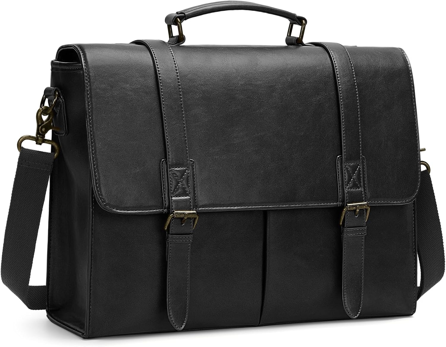 RAINSMORE Messenger Bag for Men 15.6 Inch Vintage Leather Briefcase