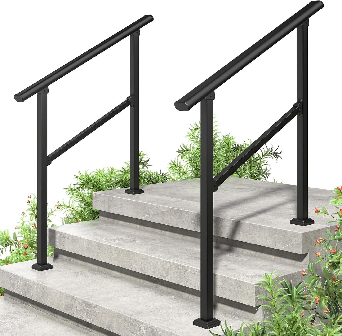 Sturdy 3 Step Hand Rails for Outdoor Steps - Adjustable & Stylish