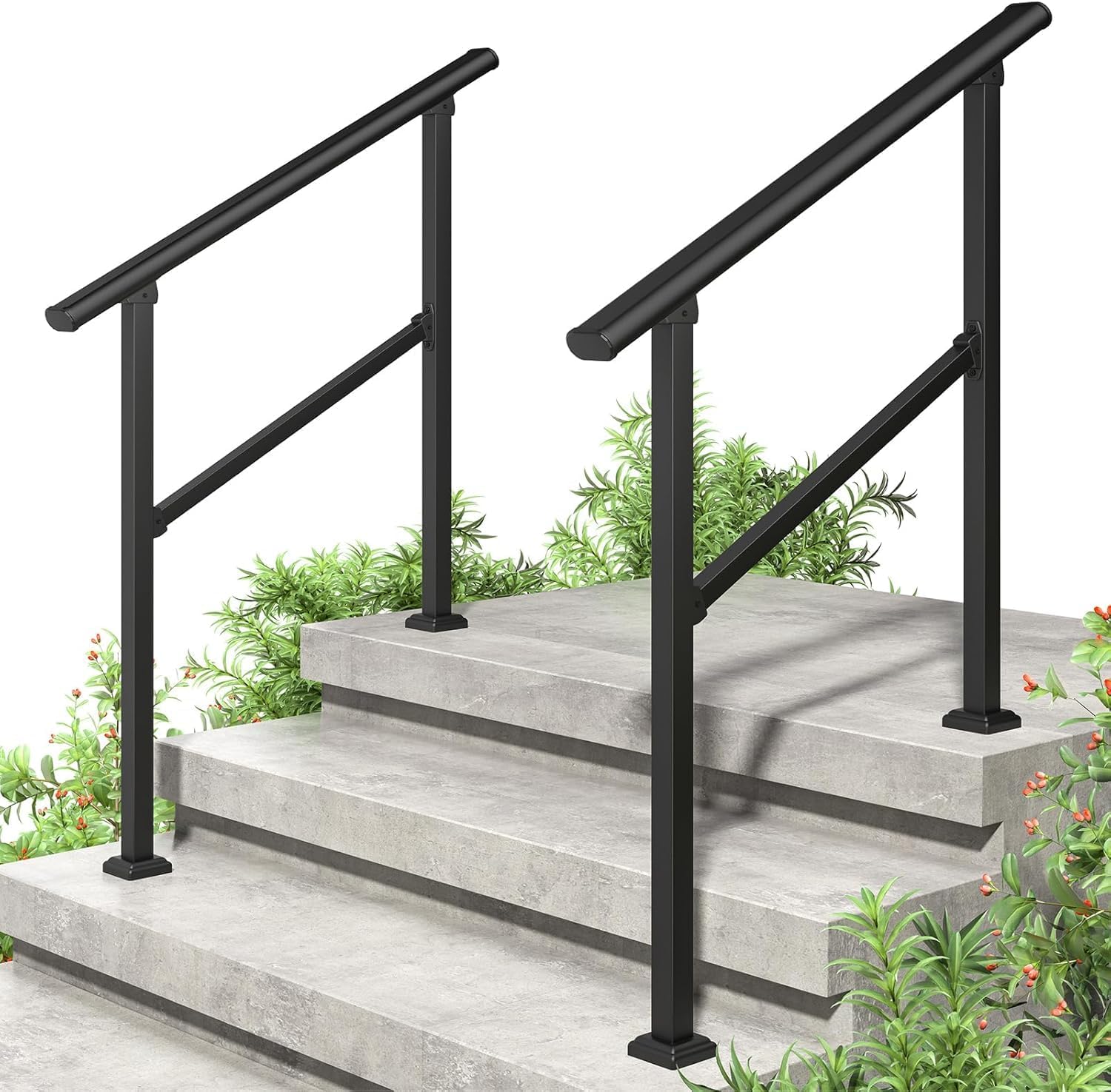 Sturdy 3 Step Hand Rails for Outdoor Steps - Adjustable & Stylish