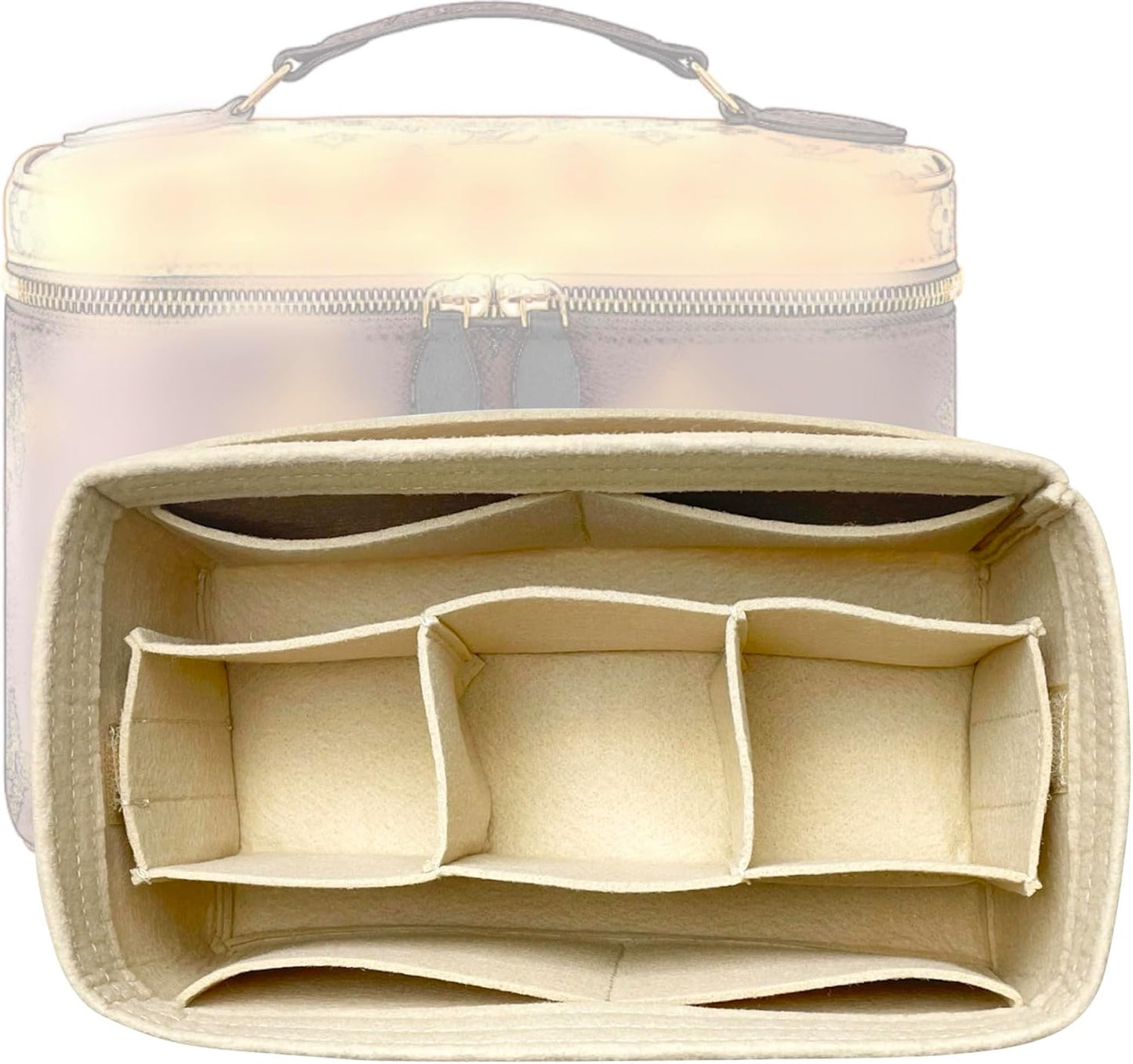 Felt Organizer Insert for Nice Vanity PM BB Mini Nano - Beige