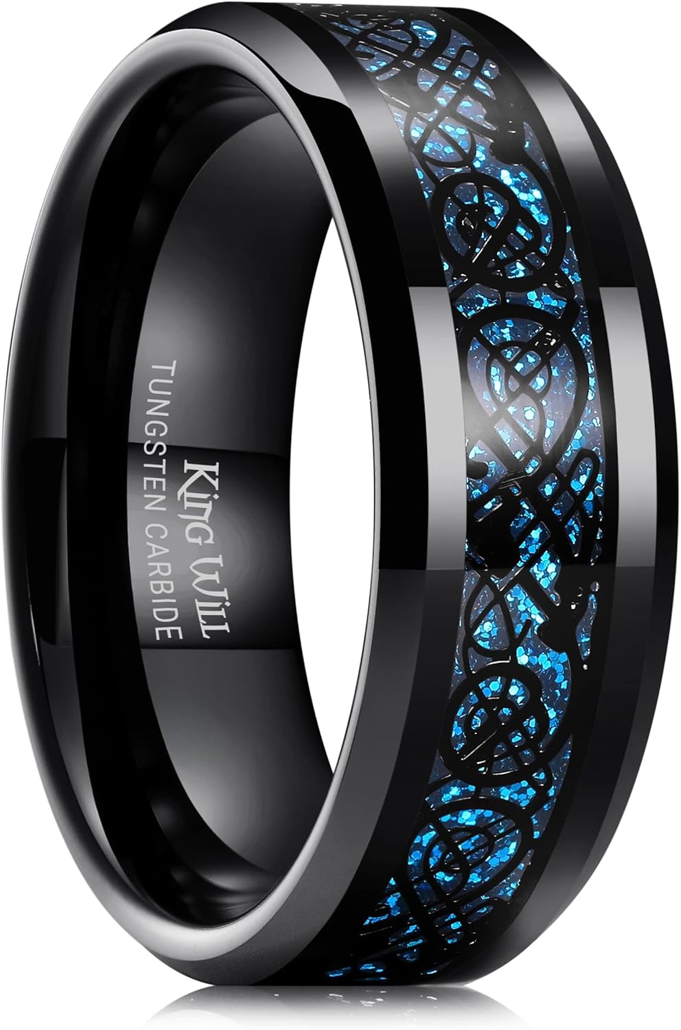 King Will Men's Dragon Celtic Tungsten Ring - Comfort Fit Design