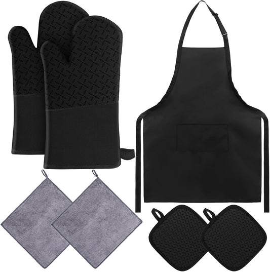 High Heat Resistant 7-Piece Black Oven Set
