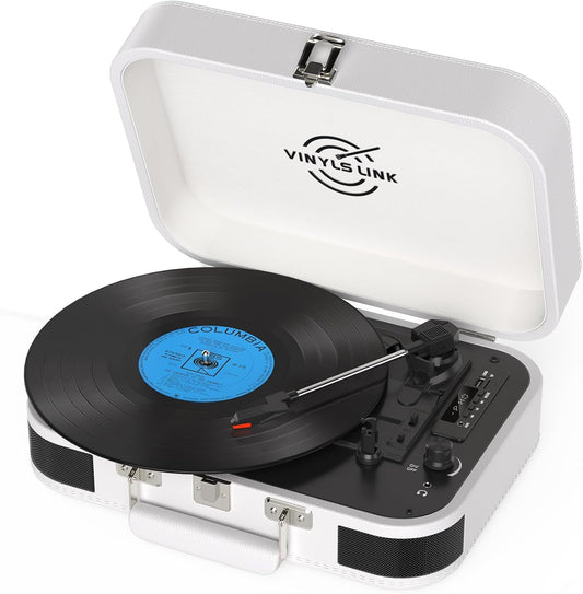 Vinyl Record Player with Bluetooth and USB Recording Features