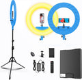 18 inch Ring Light Kit (Maya Blue) - Adjustable 2600K-6700K Lighting