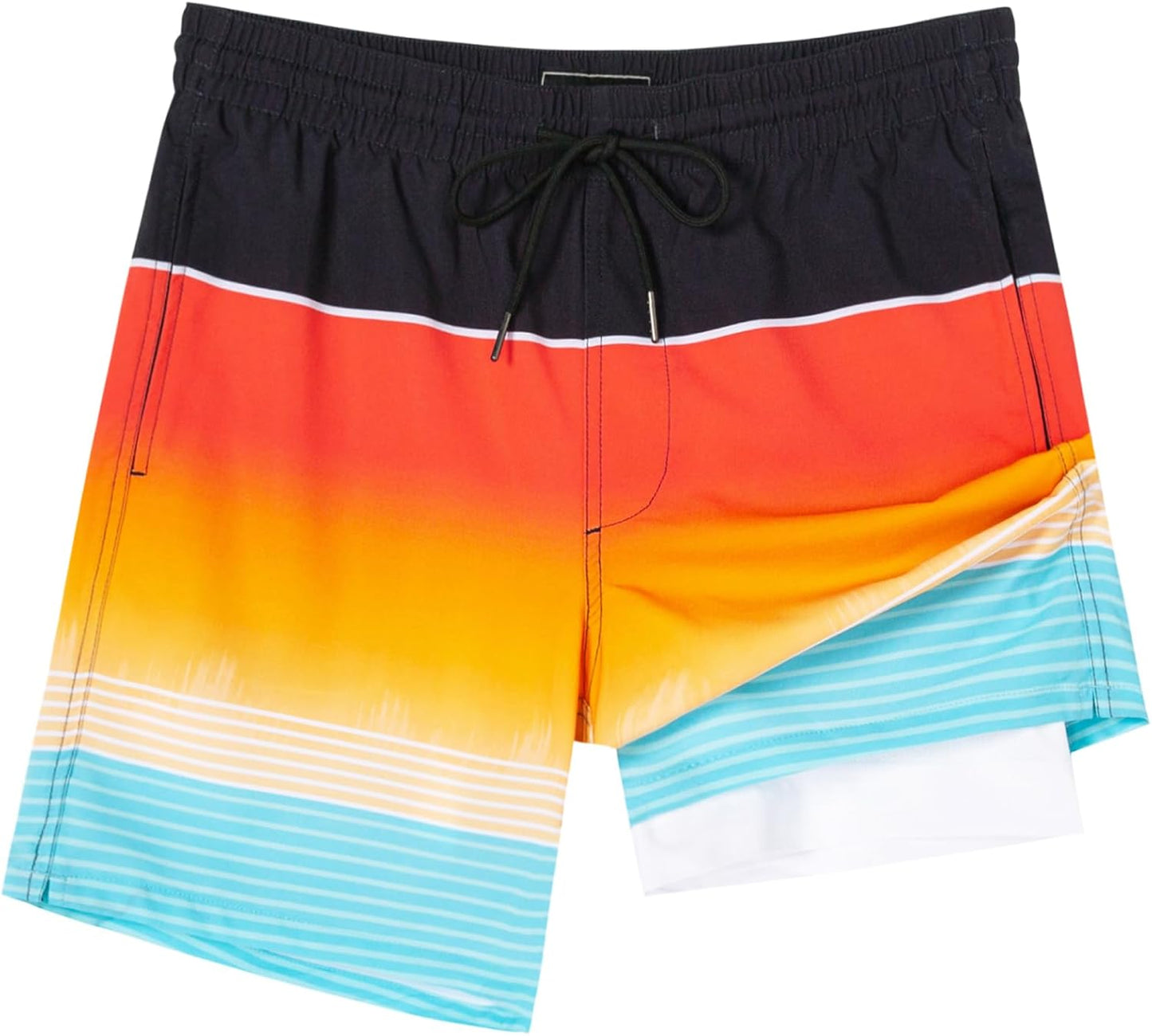Quick Dry 7 Inch Mens Swim Trunks with Compression Liner