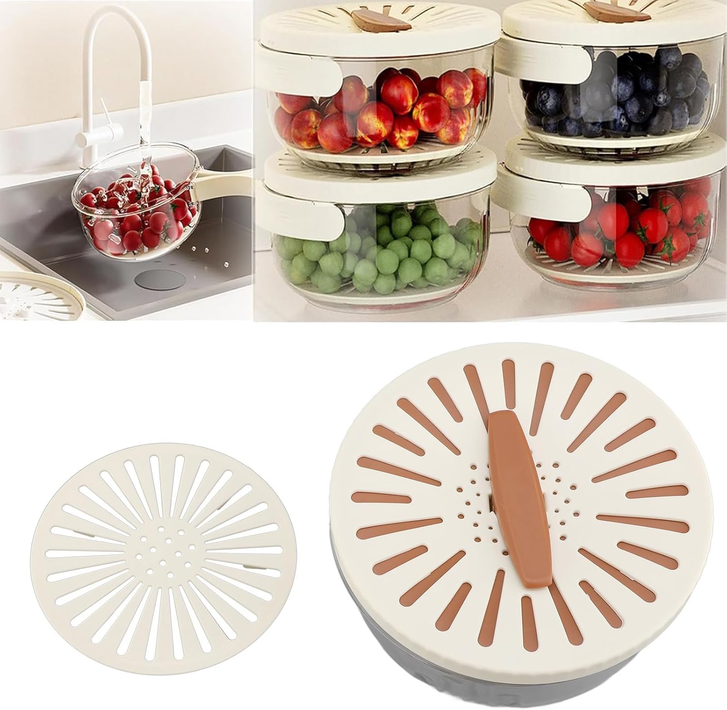 Oreilet Double Layer Wash Bowl: Efficient Food Washing