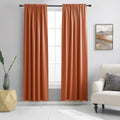 Burnt Orange Ochre Blackout Curtains 84 in - Thermal Insulated Panels