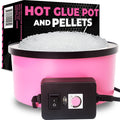 Pink Power Electric Hot Glue Pot for Crafts - Adjustable Temp 225-400