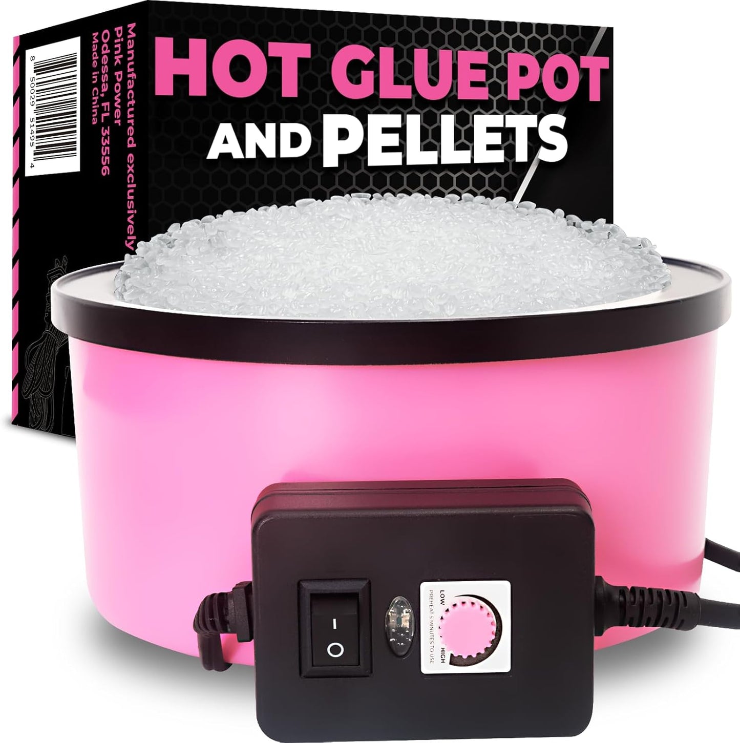 Pink Power Electric Hot Glue Pot for Crafting Projects