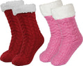BenSorts Women Winter Thick Slipper Socks with Grippers - Warm Fuzzy