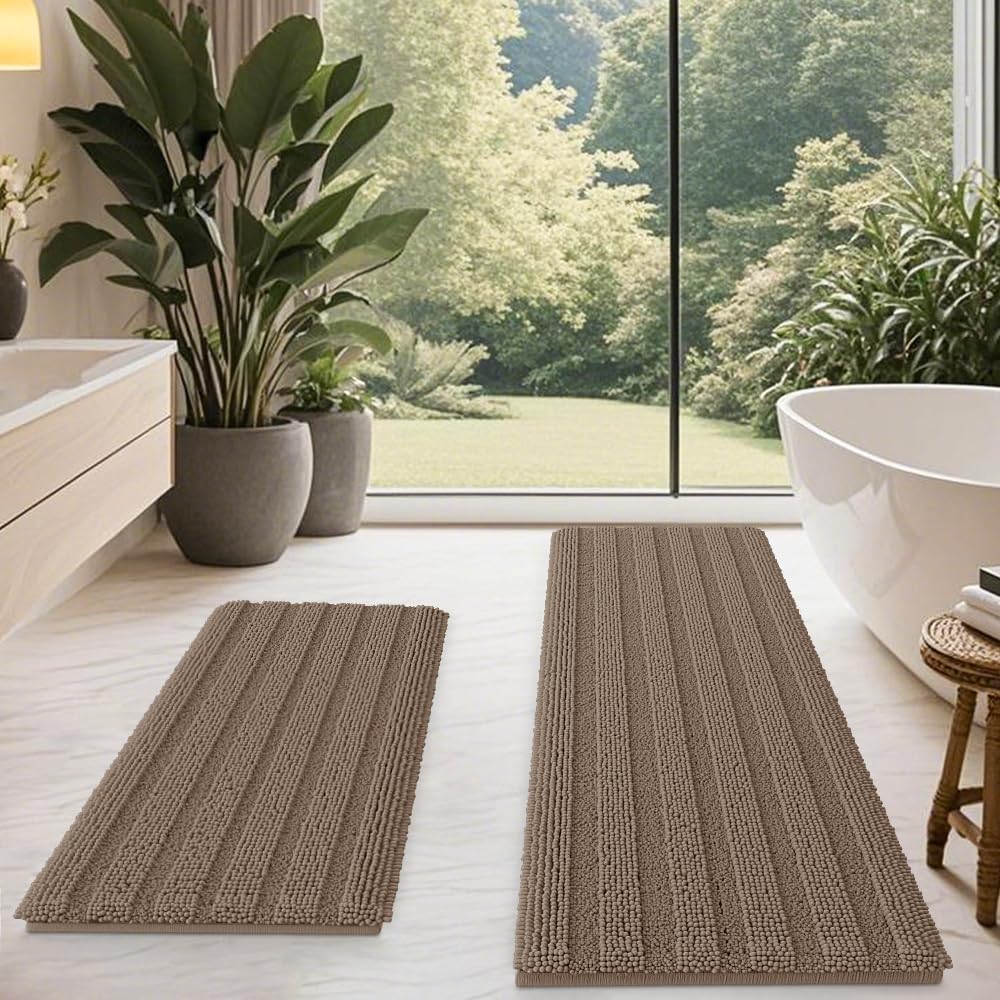 Ultra Soft Chenille Bathroom Rug Mat Set for Luxury Comfort