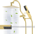Hibbent All Metal 10in x 9in Rainfall Shower Head Combo - High