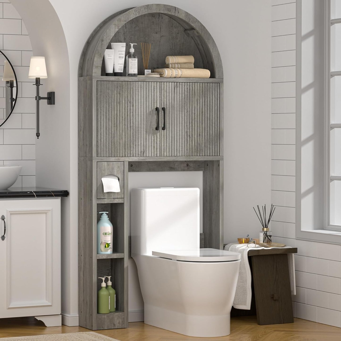 Spurgehom Over The Toilet Storage Cabinet for Stylish Organization