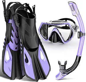 WONDSY Snorkel Set with Panoramic Mask and Dry Top Snorkel