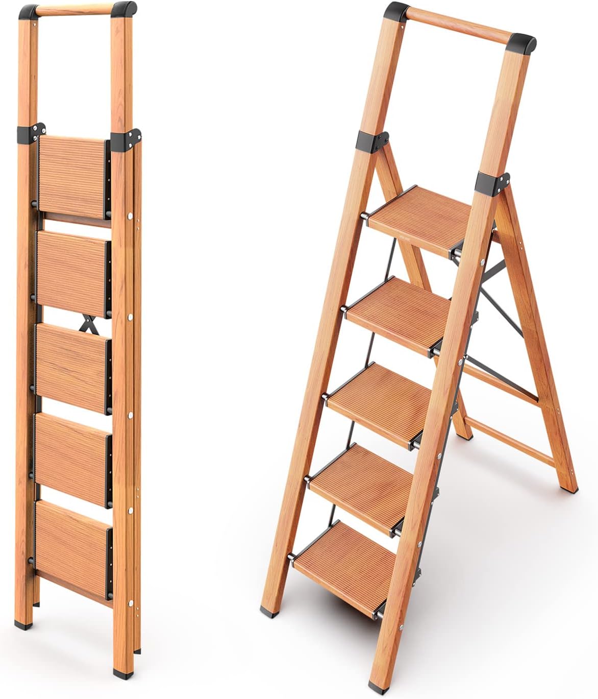 WOA WOA 5 Step Ladder - Lightweight, Anti-Slip, Foldable Design