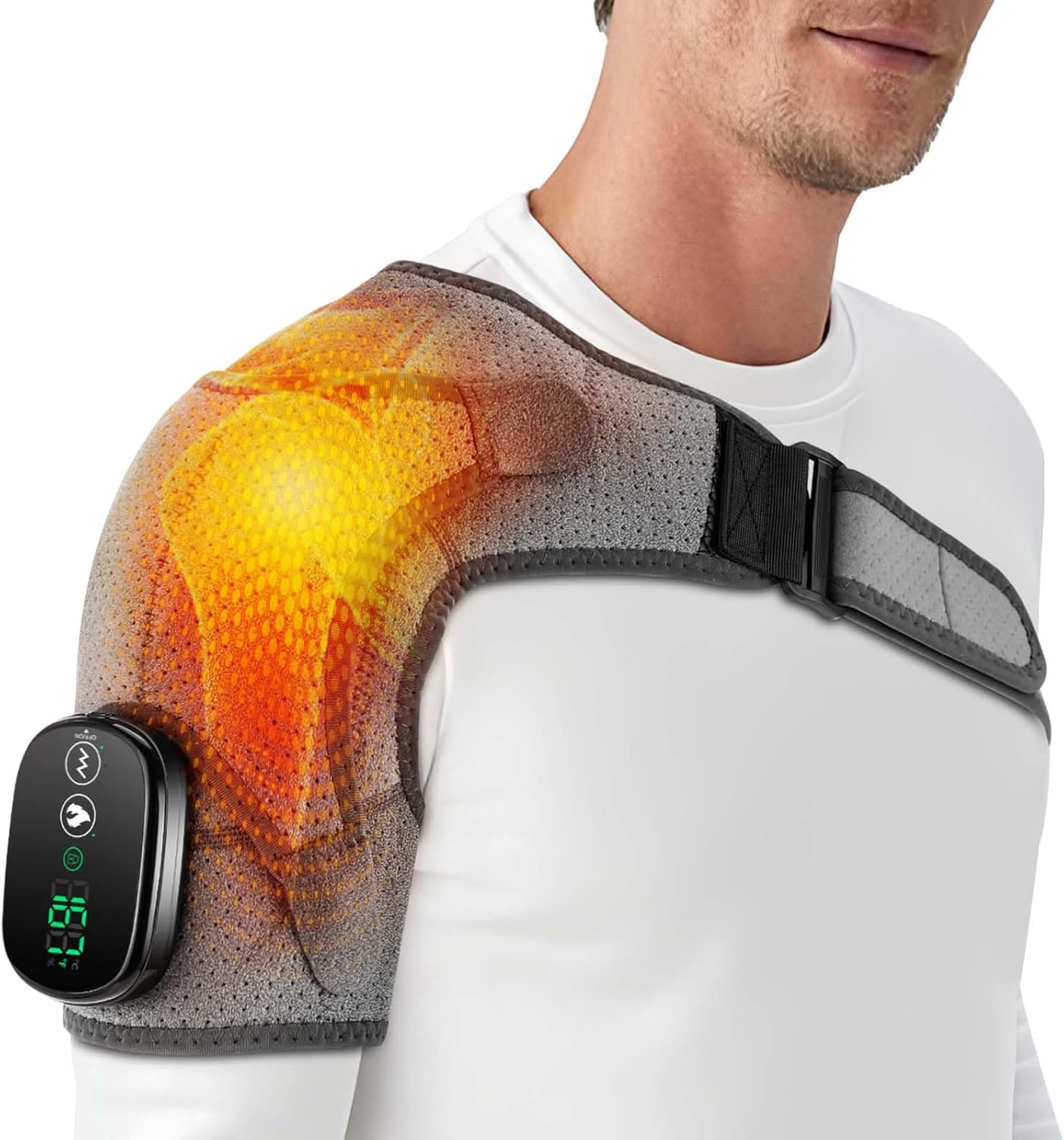 Cordless Shoulder Heating Pad with Massage for Pain Relief