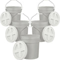 5-Gallon Grey Bucket Pail with Gamma Seal Lid - Durable Food Grade
