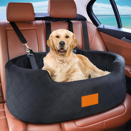 Upgraded Dog Car Seat for Large Dogs - Cozy Travel Bed