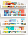 24 Inch Wall Bookshelf for Kids - Set of 4 Floating Shelves