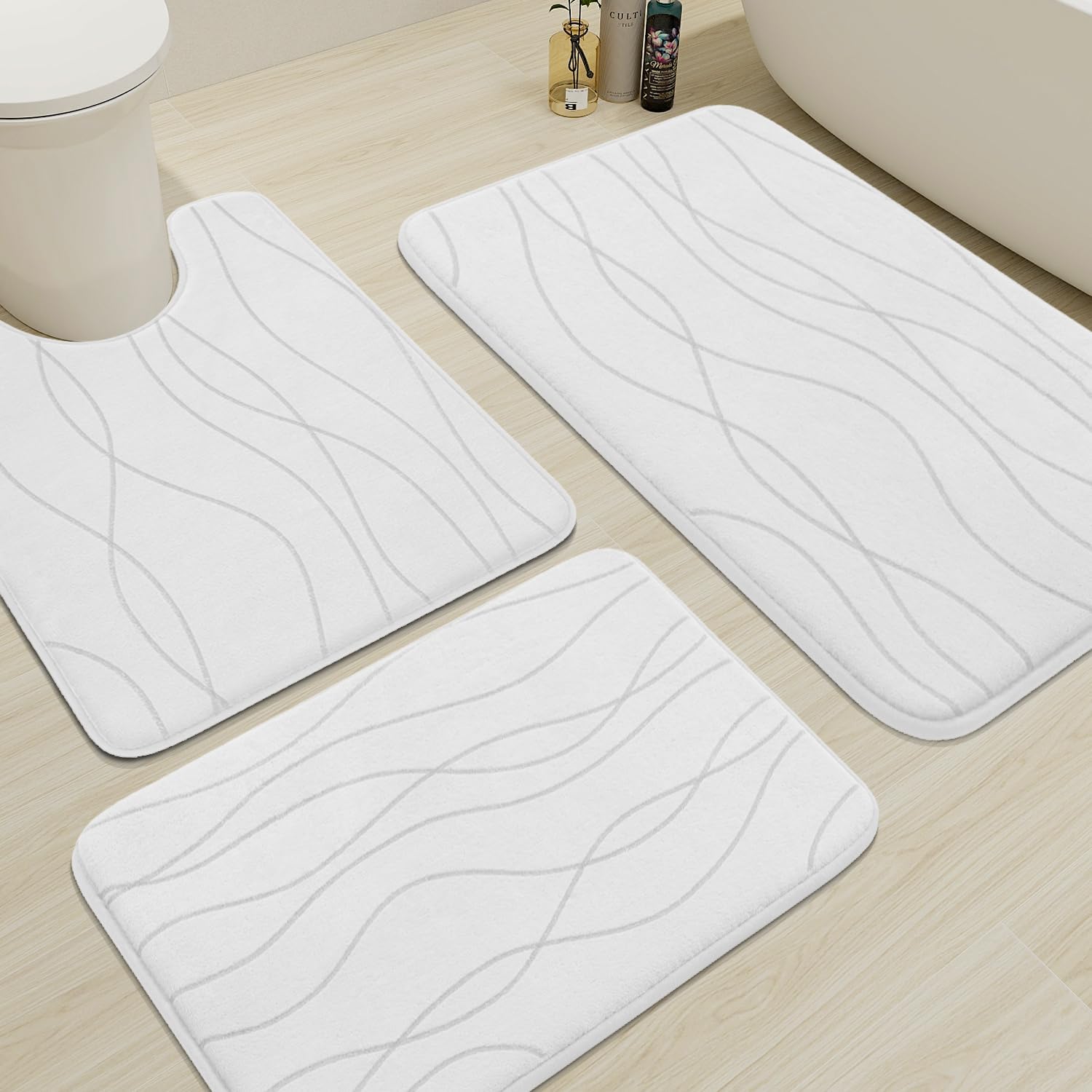 YIHOUSE Memory Foam Bathroom Rug Sets for Ultra Absorbent Comfort