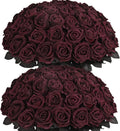 BLEUM CADE 50 Pcs Black Roses Artificial Flowers - Real Touch Velvet