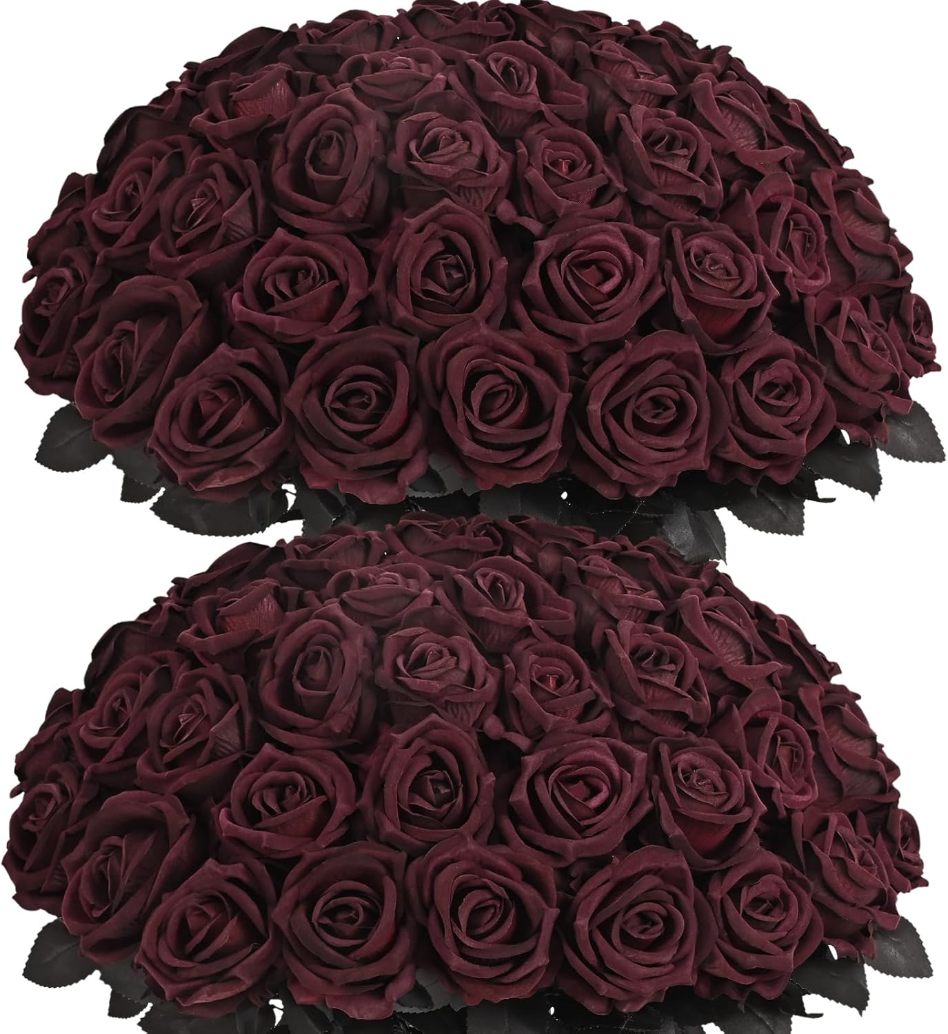 50 Pcs Black Roses Artificial Flowers for Halloween Decor