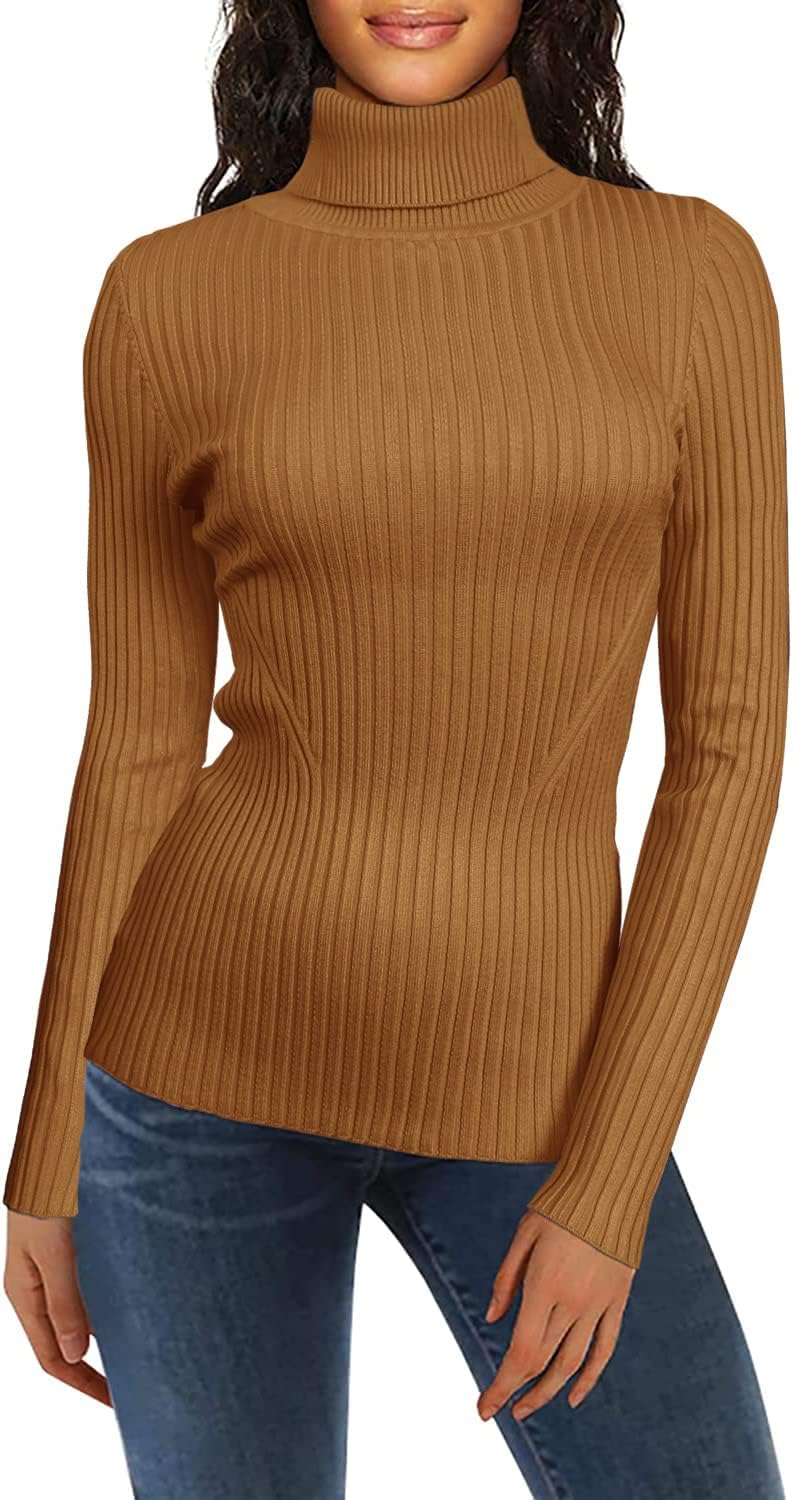 Stylish Turtleneck Ribbed Sweaters for Women by v28 - Warm & Cute