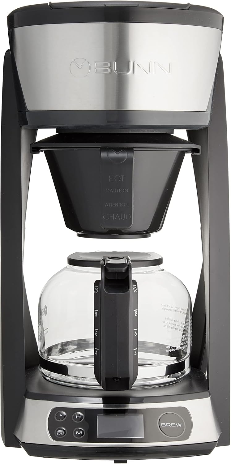 BUNN Stainless Steel Coffee Maker, 10 Cup Heat & Brew