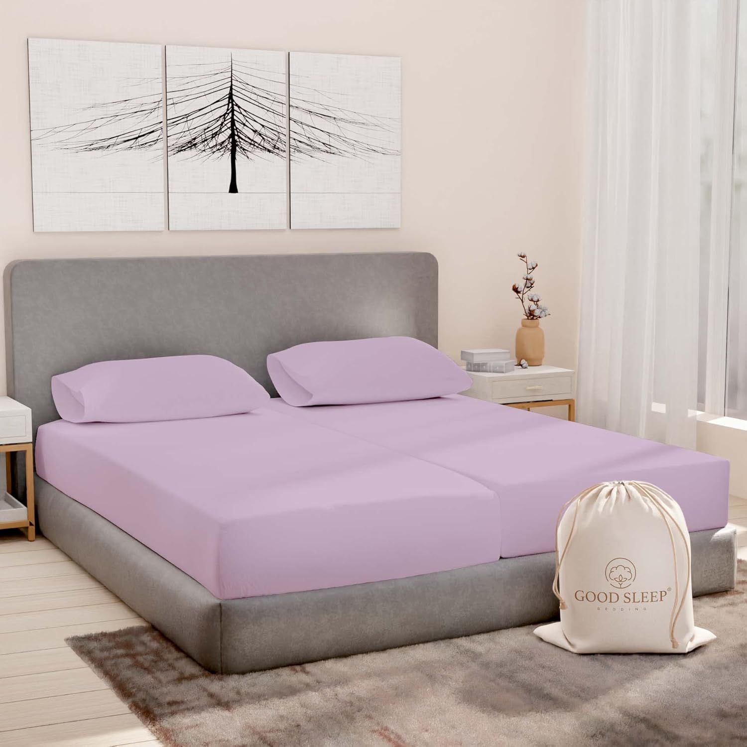 Luxury Split King Sheets Sets for Adjustable Bed Cotton Comfort