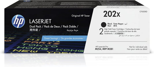 HP 202X Black Toner 2-Pack | High-Yield Efficiency