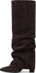 SaraIris Women's Slouchy Knee High Boots - Pointed Toe (Style 482N)