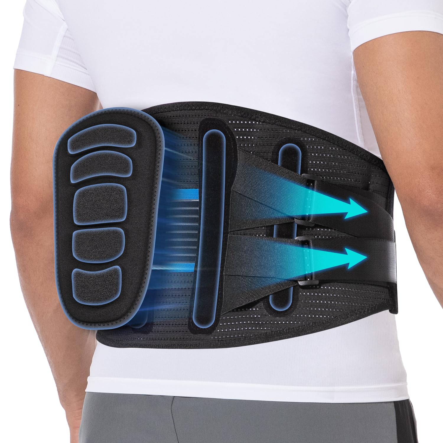 Fit Geno Back Brace for Lower Back Pain Relief and Support