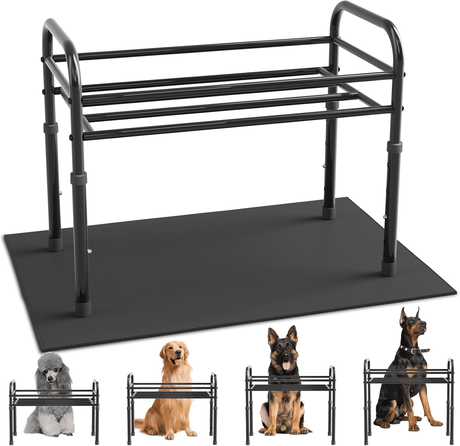 Raised Dog Bowl Stand for Large Dogs - Adjustable Height Design