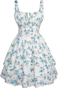 Scarlet Darkness Floral Corset Ruffle Mini Dress - Comfortable Fit [