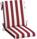 20 in x 20 in Ruby Red Cabana Stripe Outdoor Dining Chair Cushion