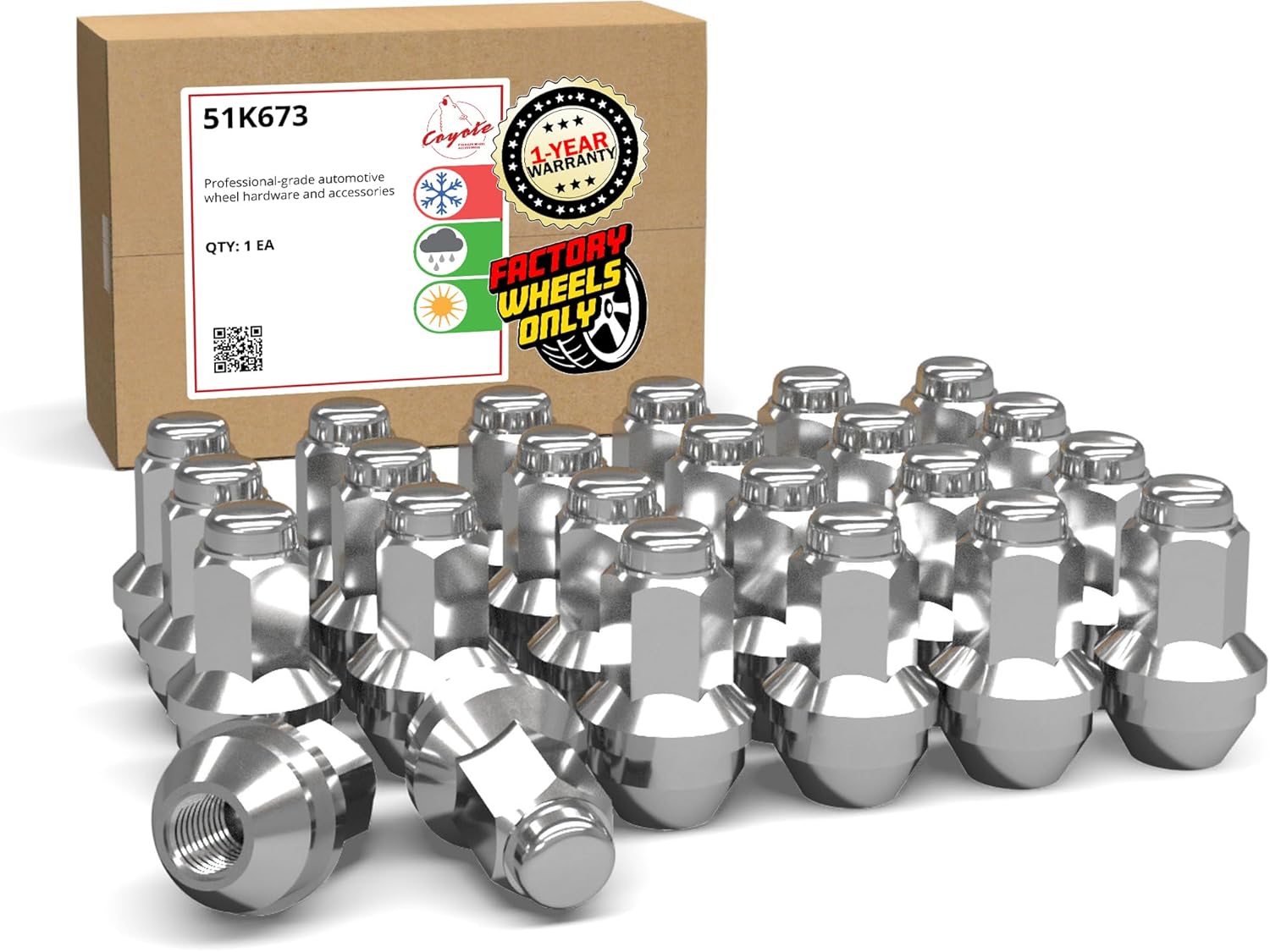 M14x2 Thread OEM Style Lug Nuts 24 Pcs for Ford and Lincoln
