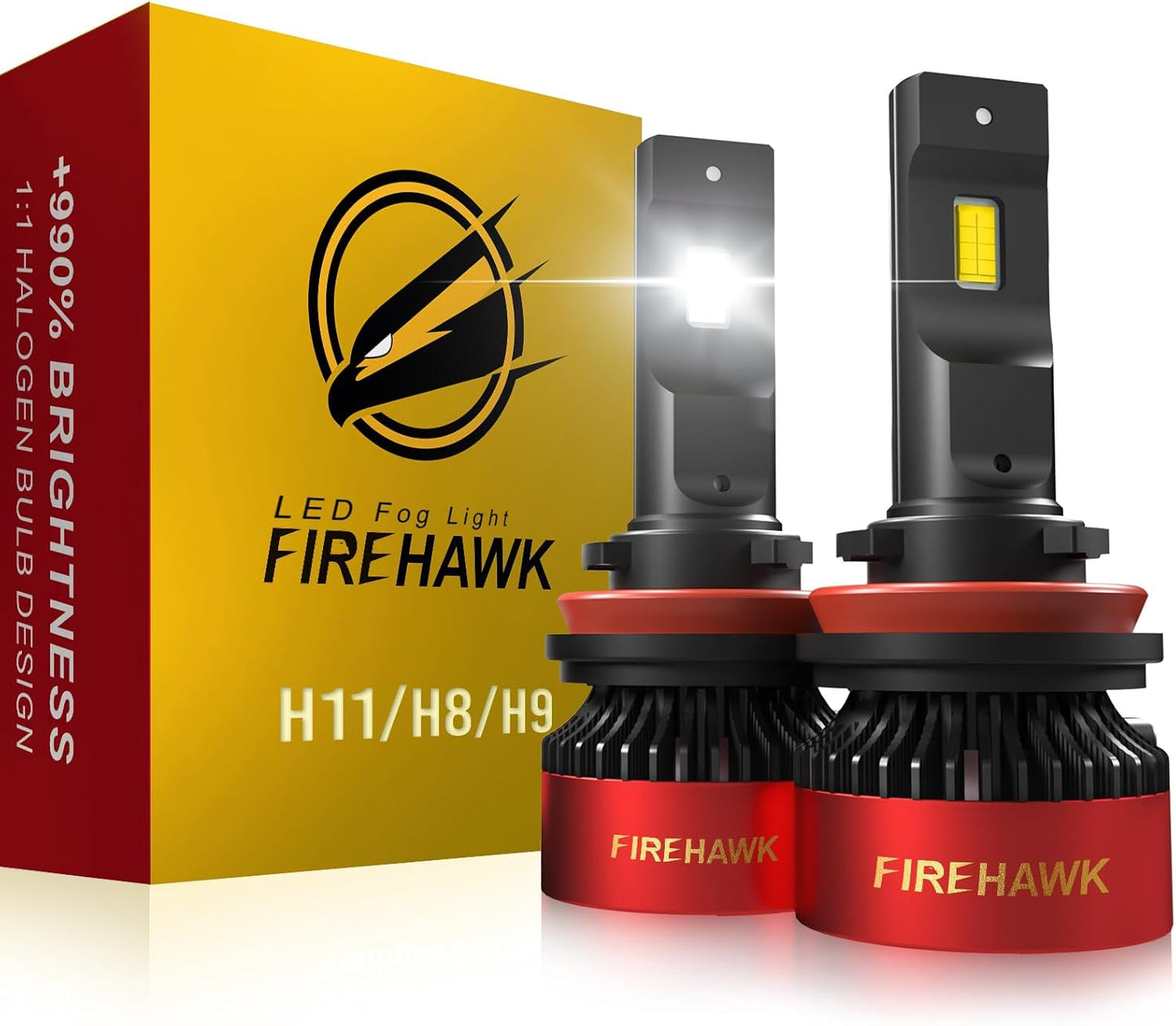 Firehawk H11 H8 H9 H16 Bulbs 40000LM Bright Fog Light Pack