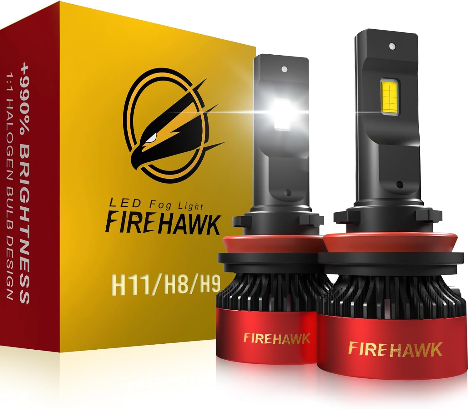 Firehawk H11 H8 H9 H16 Bulbs 40000LM Bright Fog Light Pack