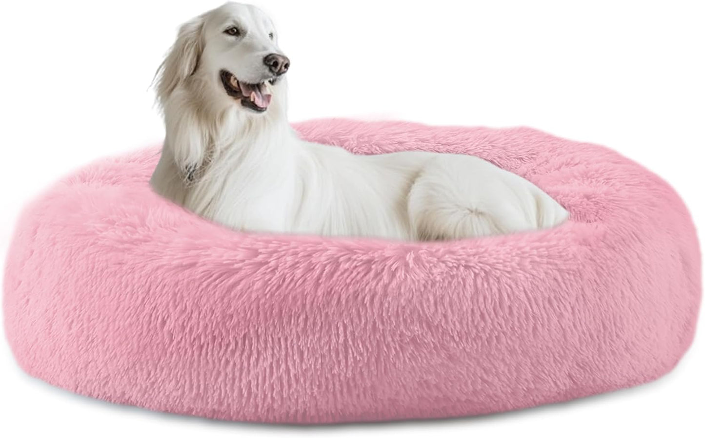 Calming Dog Bed for Medium Large Dogs, Cozy Round Washable Bed