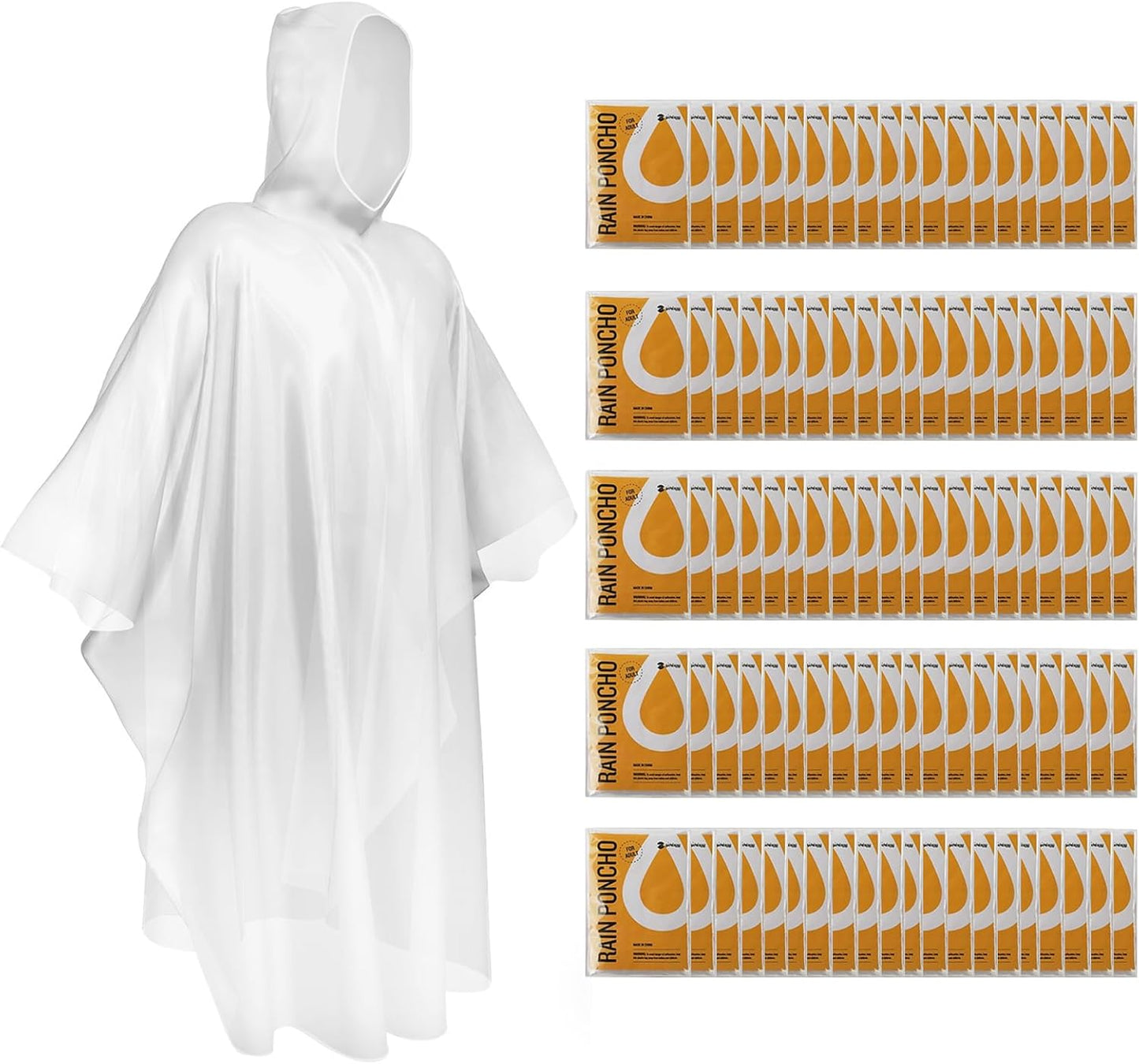 SaphiRose Disposable Rain Ponchos for All Weather Protection