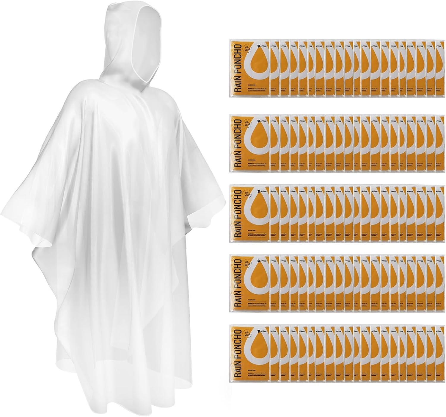 SaphiRose Disposable Rain Ponchos for All Weather Protection